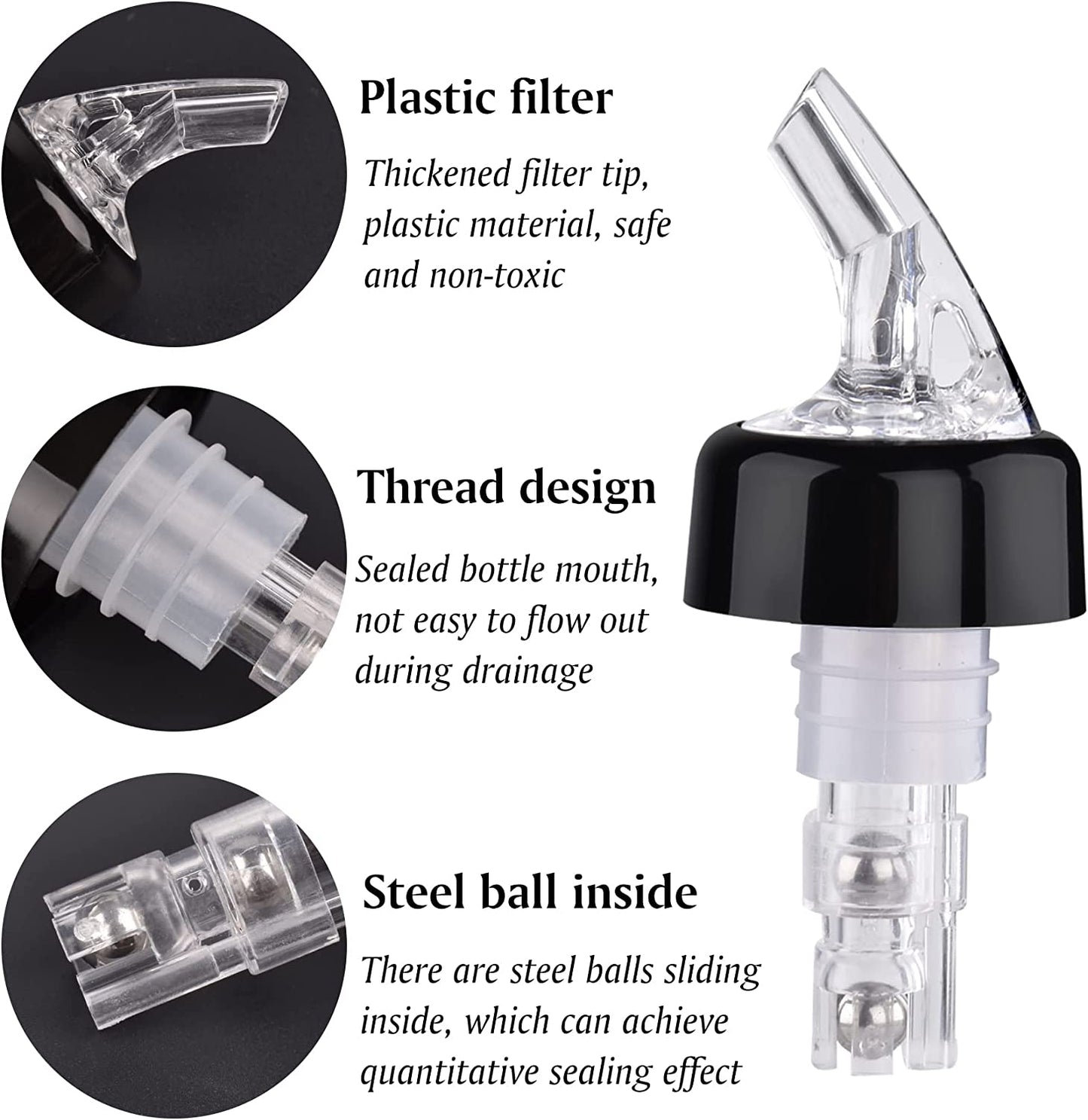 Automatic Measured Bottle Pourer Liquor Bottle Pourer, Quick Shot Spirit Measure Pourer for Wine Cocktail Gin Jigger