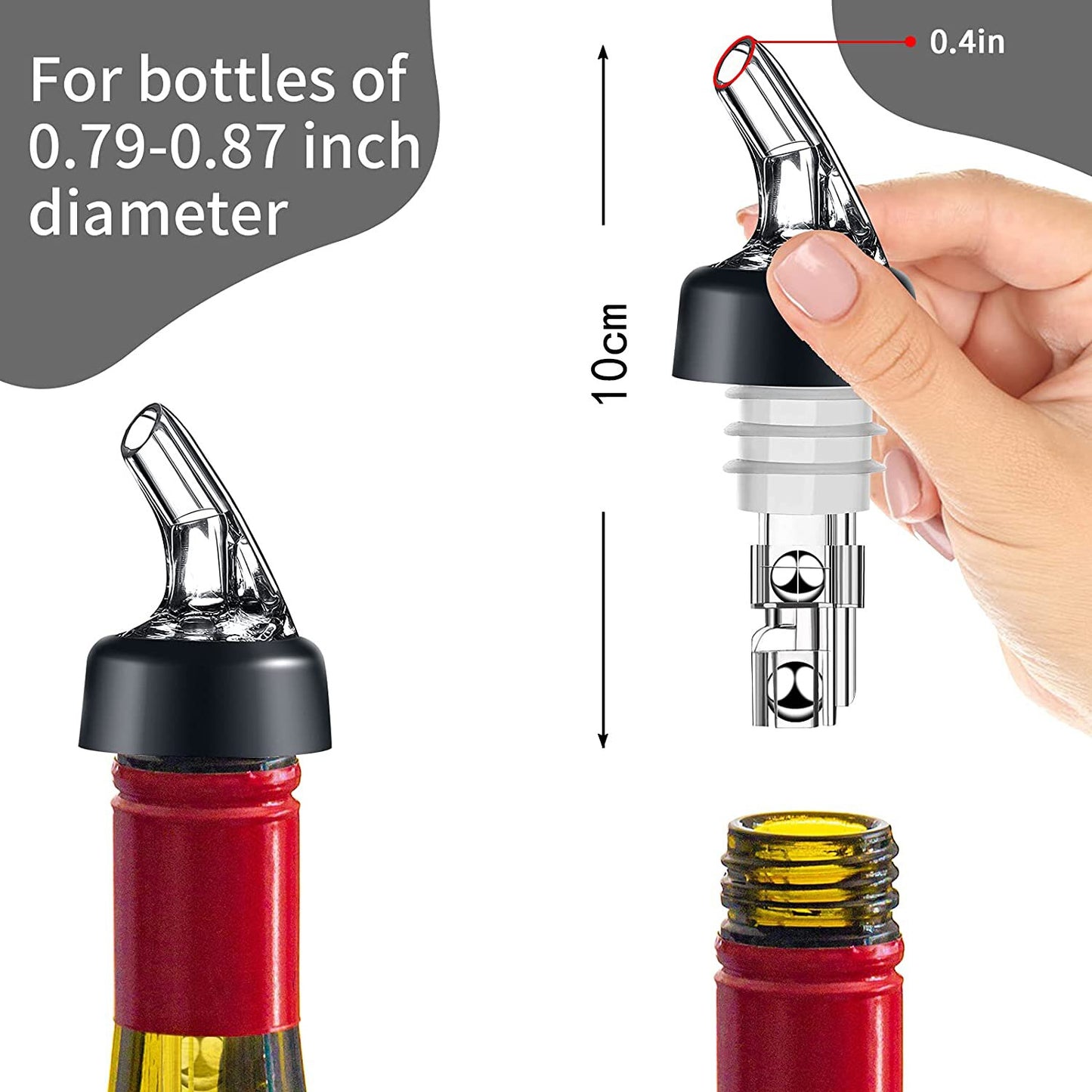 Automatic Measured Bottle Pourer Liquor Bottle Pourer, Quick Shot Spirit Measure Pourer for Wine Cocktail Gin Jigger