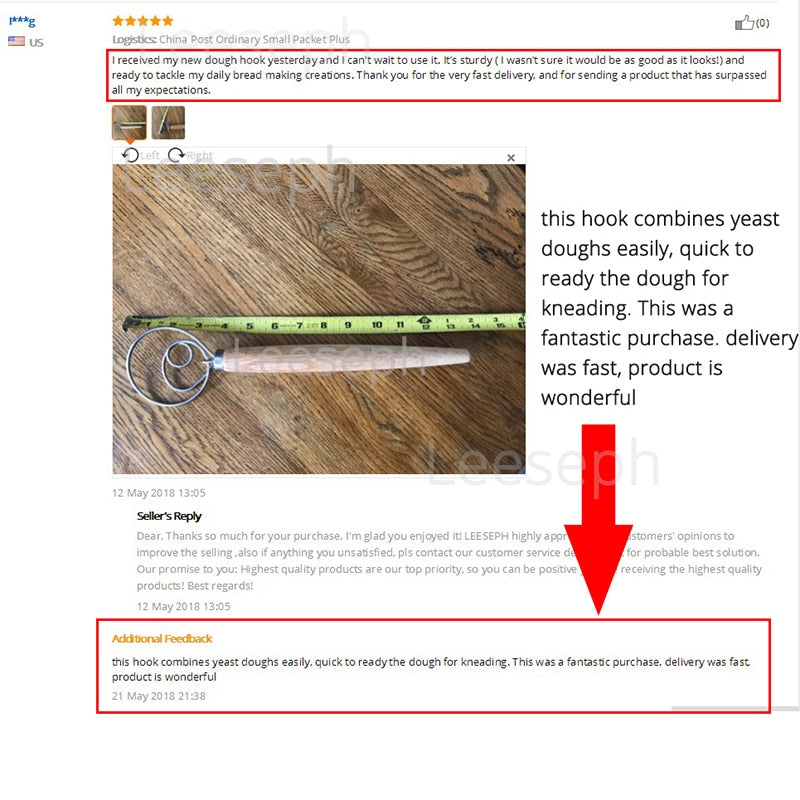 Danish Dough Whisk - LARGE 13" Stainless Steel Dutch Style bread dough whisk for pastry pizza mixer hook, kitchen accessories