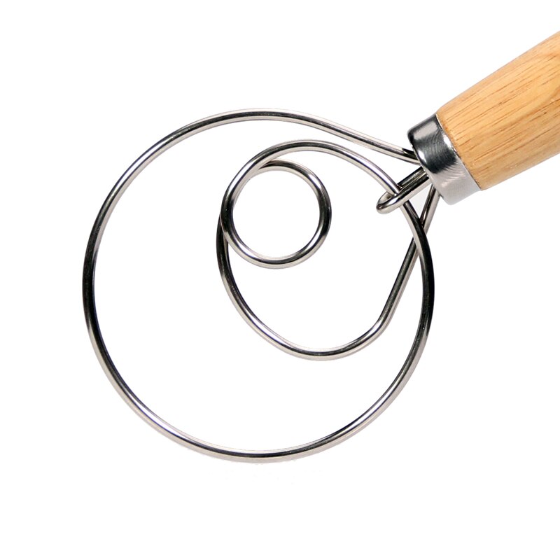 Danish Dough Whisk - LARGE 13" Stainless Steel Dutch Style bread dough whisk for pastry pizza mixer hook, kitchen accessories