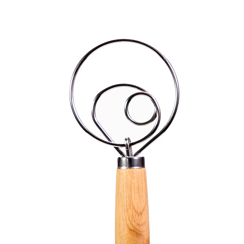 Danish Dough Whisk - LARGE 13" Stainless Steel Dutch Style bread dough whisk for pastry pizza mixer hook, kitchen accessories