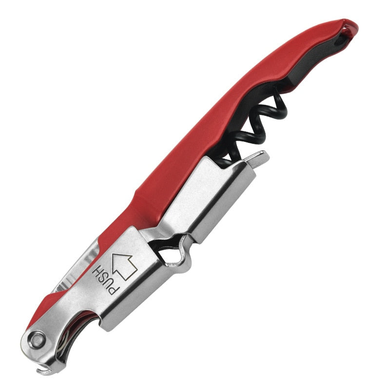 Double Hinged Corkscrew, Upgraded Heavy Duty Wine Opener with Foil Cutter and Bottle Opener Rose Gold