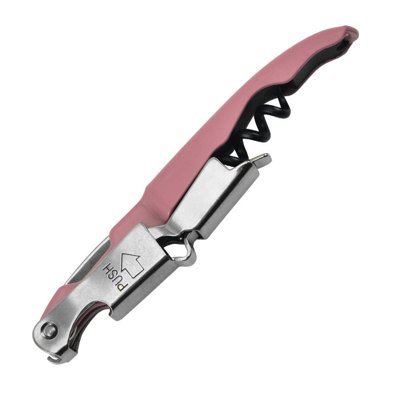 Double Hinged Corkscrew, Upgraded Heavy Duty Wine Opener with Foil Cutter and Bottle Opener Rose Gold