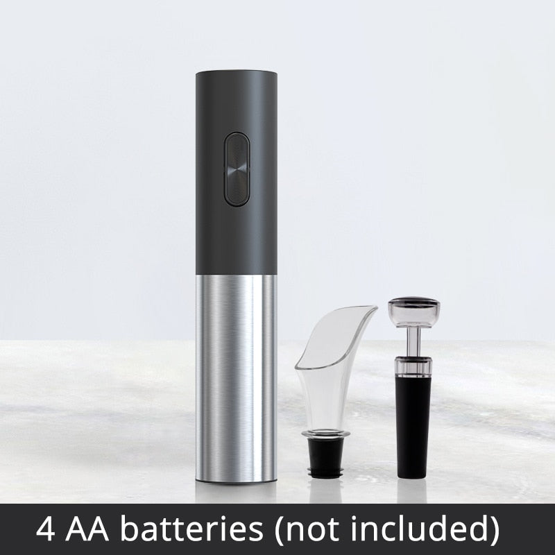 Electric Wine Opener, Automatic Electric Wine Bottle Corkscrew Opener with Foil Cutter for Wine Lover 4-in-1 Gift Set