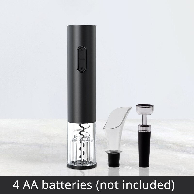 Electric Wine Opener, Automatic Electric Wine Bottle Corkscrew Opener with Foil Cutter for Wine Lover 4-in-1 Gift Set