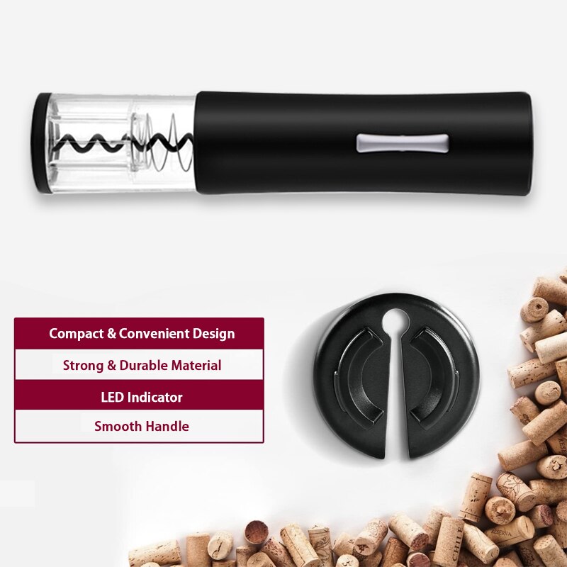 Electric Wine Opener, Battery Operated Wine Bottle Opener, Reusable Automatic Wine Corkscrew Remover for Home Kitchen Party Bar