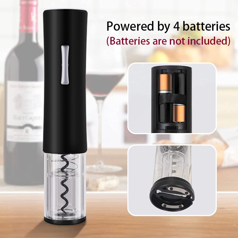 Electric Wine Opener, Battery Operated Wine Bottle Opener, Reusable Automatic Wine Corkscrew Remover for Home Kitchen Party Bar