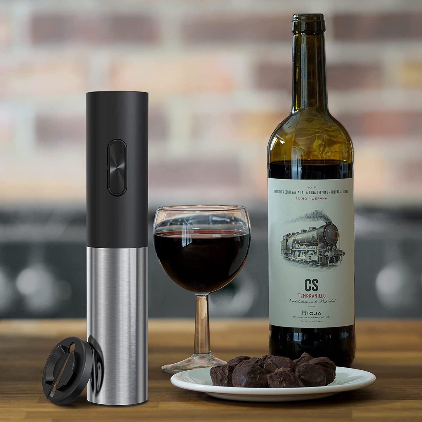 Electric Wine Opener, Battery Operated Wine Remover, Reusable Automatic Cordless Wine Bottle Opener Corkscrew for Wine Lover