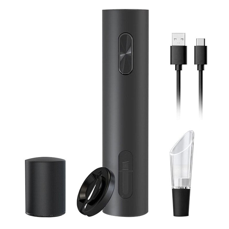 Electric Wine Opener, One-click Button Reusable Automatic Wine Corkscrew Remover for Wine Lovers Gift Home Kitchen Bar Party