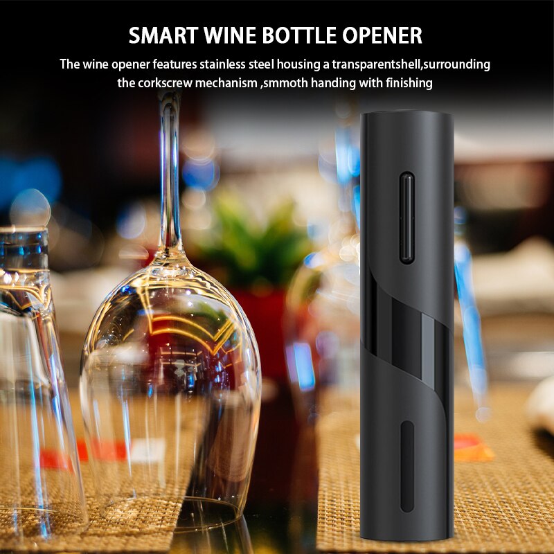 Electric Wine Opener, One-click Button Reusable Automatic Wine Corkscrew Remover for Wine Lovers Gift Home Kitchen Bar Party