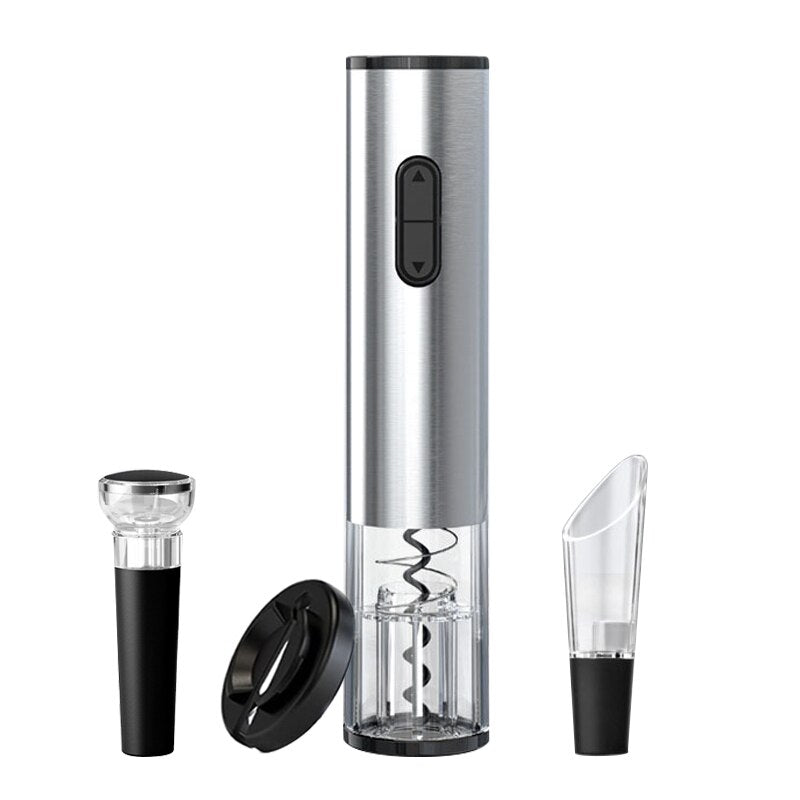 Electric Wine Opener Set Automatic Wine Bottle Opener Reusable Corkscrew Set with Foil Cutter, Vacuum Stopper and Pourer Set