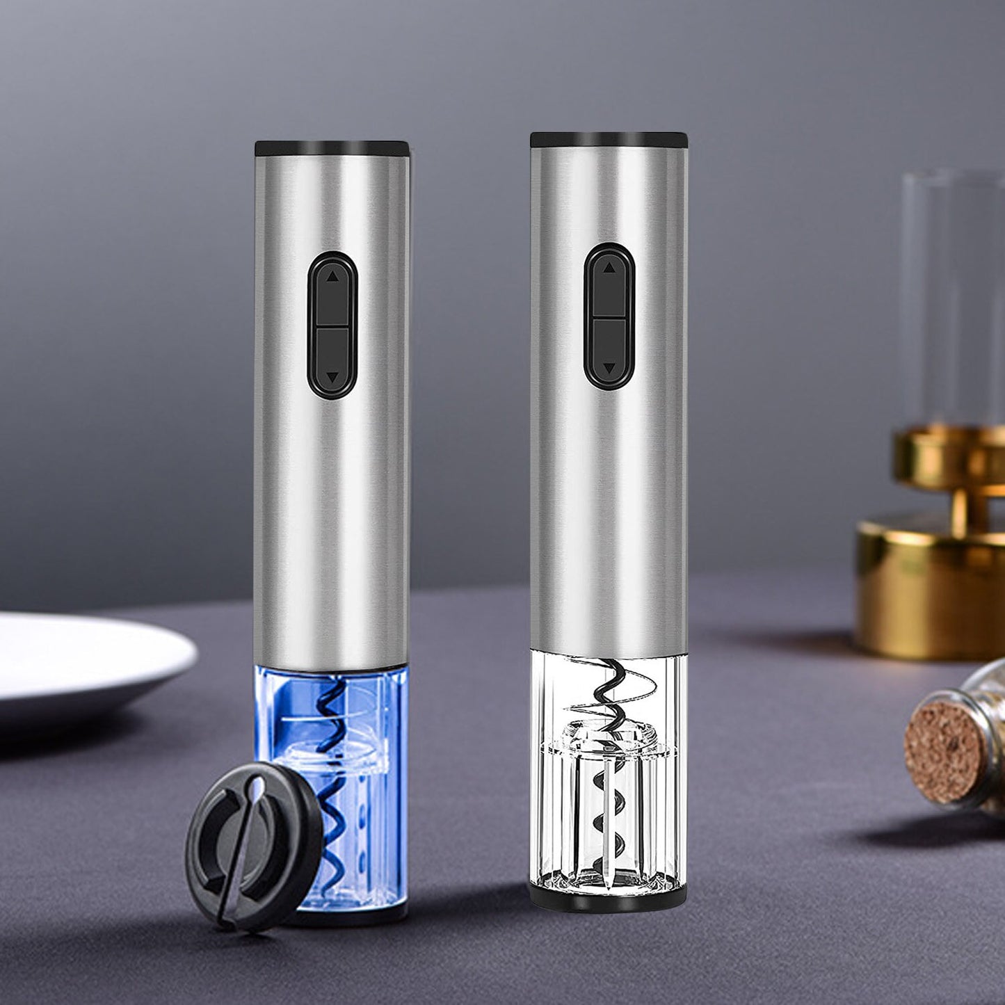 Electric Wine Opener Set Automatic Wine Bottle Opener Reusable Corkscrew Set with Foil Cutter, Vacuum Stopper and Pourer Set