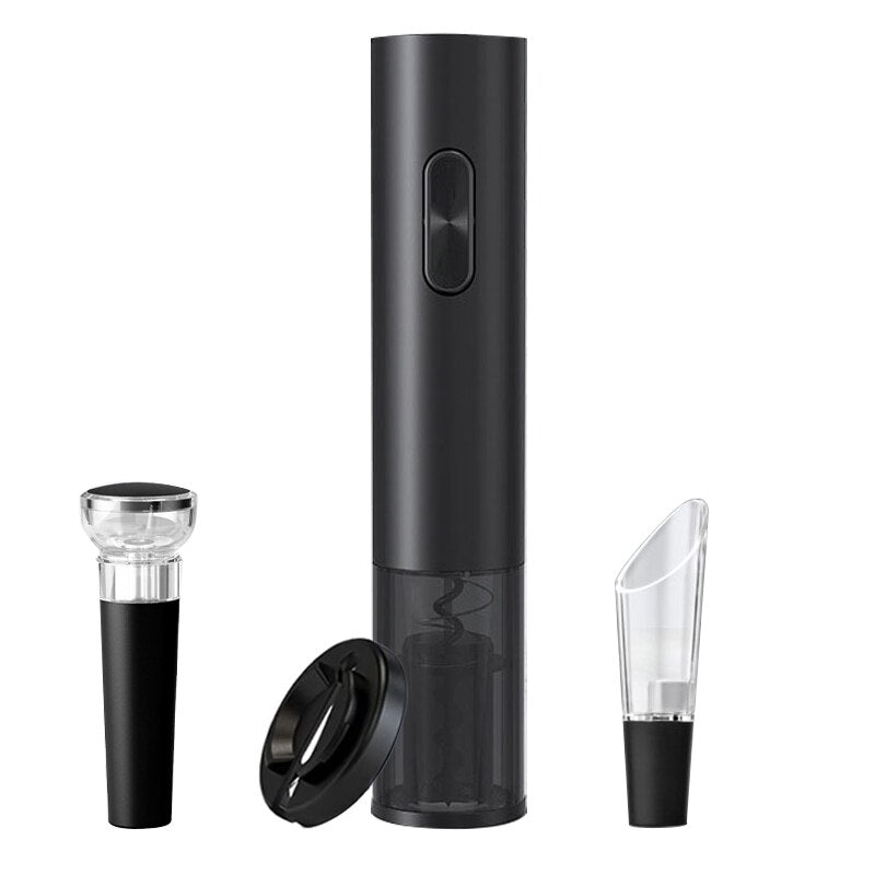 Electric Wine Opener Set Automatic Wine Bottle Opener Reusable Corkscrew Set with Foil Cutter, Vacuum Stopper and Pourer Set