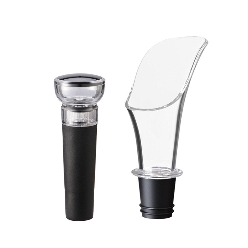 Electric Wine Opener Set Automatic Wine Bottle Opener Reusable Corkscrew Set with Foil Cutter, Vacuum Stopper and Pourer Set