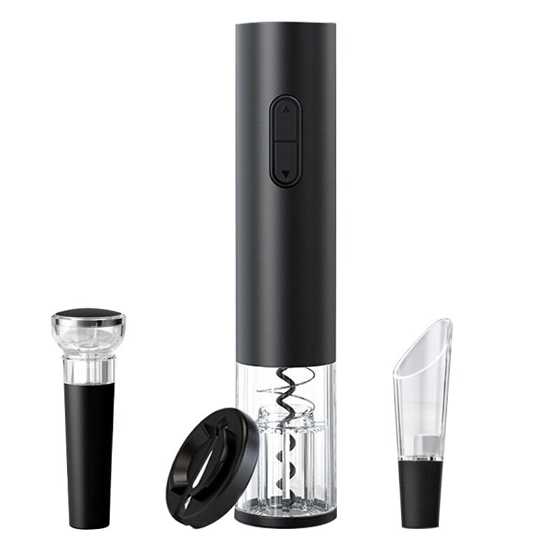 Electric Wine Opener Set Automatic Wine Bottle Opener Reusable Corkscrew Set with Foil Cutter, Vacuum Stopper and Pourer Set