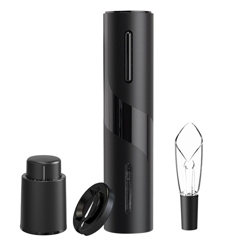 Electric Wine Opener Set Automatic Wine Bottle Opener Reusable Corkscrew Set with Foil Cutter, Vacuum Stopper and Pourer Set