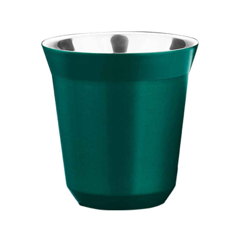 Espresso Cup, Double Stainless Steel Coffee Cups Mugs Powder Cups Coffee Capsule Cups for Home Kitchen Office