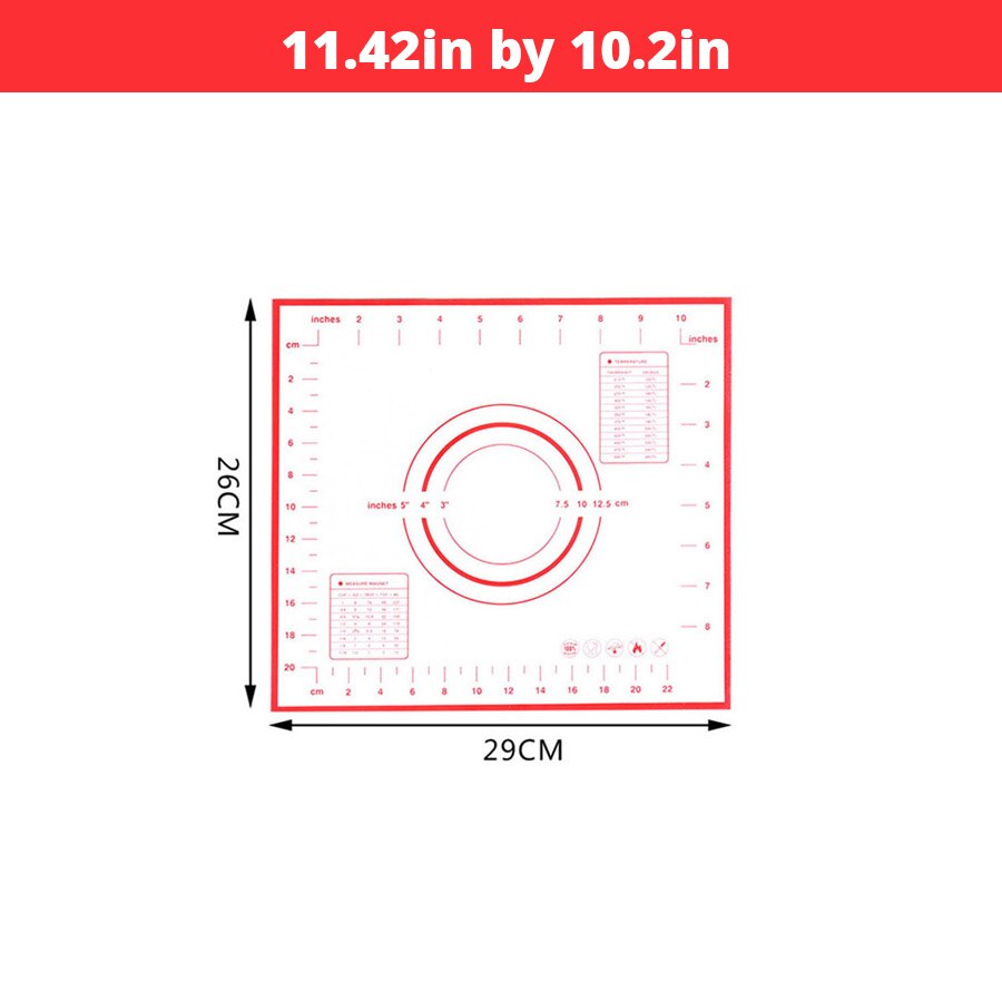 Extra Large 32"x24" Silicone Baking Mat - Non-Stick Non-Skid Pastry Mat with Measurements by Leeseph (Red & Black)
