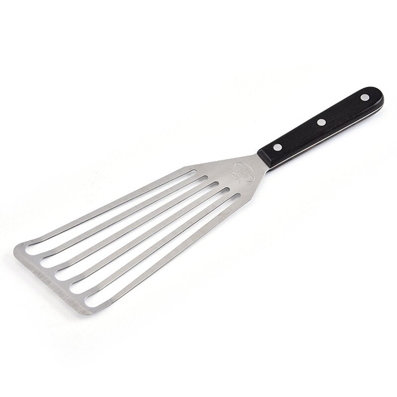 Fish Spatula, Stainless Steel Slotted Turner for Kitchen Cooking Flipping, Turning, Frying & Grilling, Riveted Handle