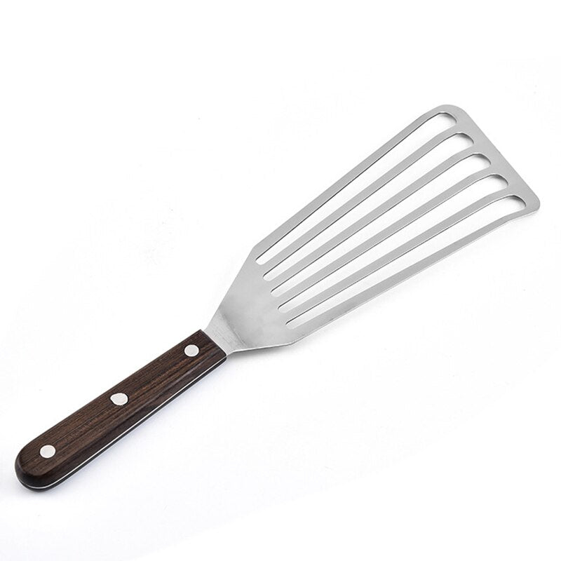 Fish Spatula, Stainless Steel Slotted Turner for Kitchen Cooking Flipping, Turning, Frying & Grilling, Riveted Handle