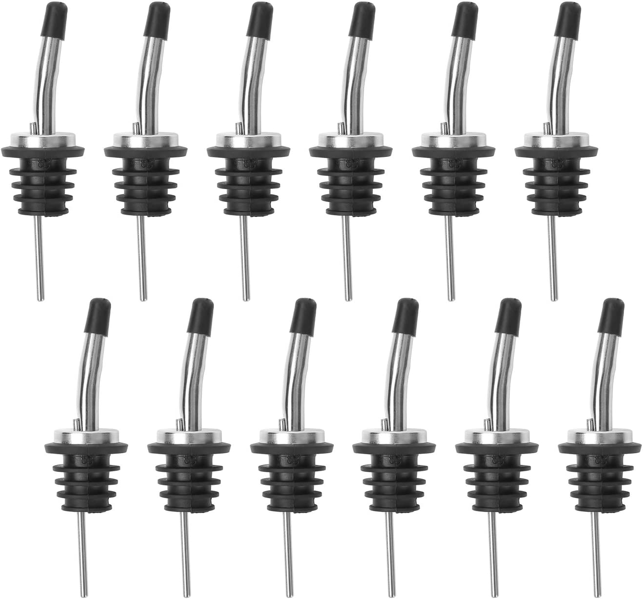 Liquor Pourers, Stainless Steel bottle spout and Liquor Pourers Dust Caps Covers for Wine Liquor Vinegar Olive Oil Bottles