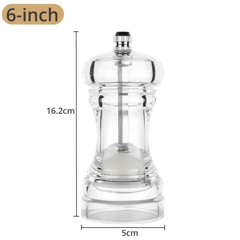 Pepper Grinder- Acrylic Salt and Pepper Shakers Adjustable Coarseness by Ceramic Rotor kitchen accessories