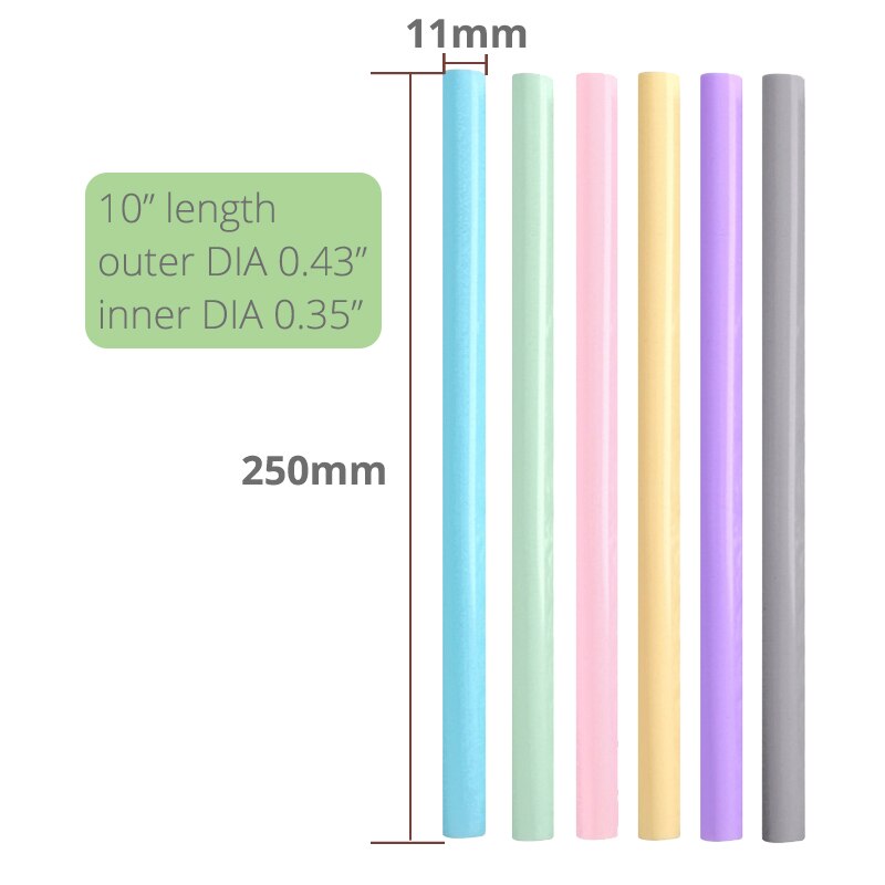 Reusable Silicone Drinking Straws, Big Size Flexible Straws - 6 Pieces(Colours may vary)