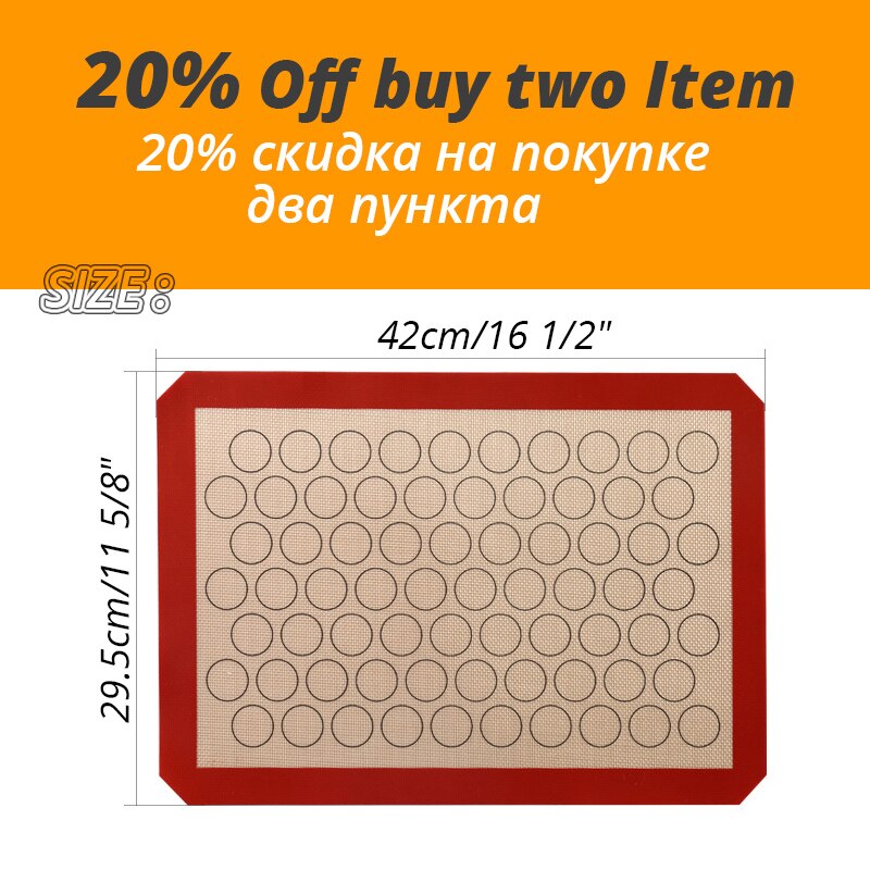 Silicone Macaron Baking Mat - for Bake Pans - Macaroon/Pastry/Cookie Making - Professional Grade Nonstick
