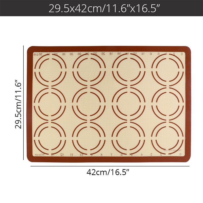 Silicone Macaron Baking Mat - for Bake Pans - Macaroon/Pastry/Cookie Making - Professional Grade Nonstick