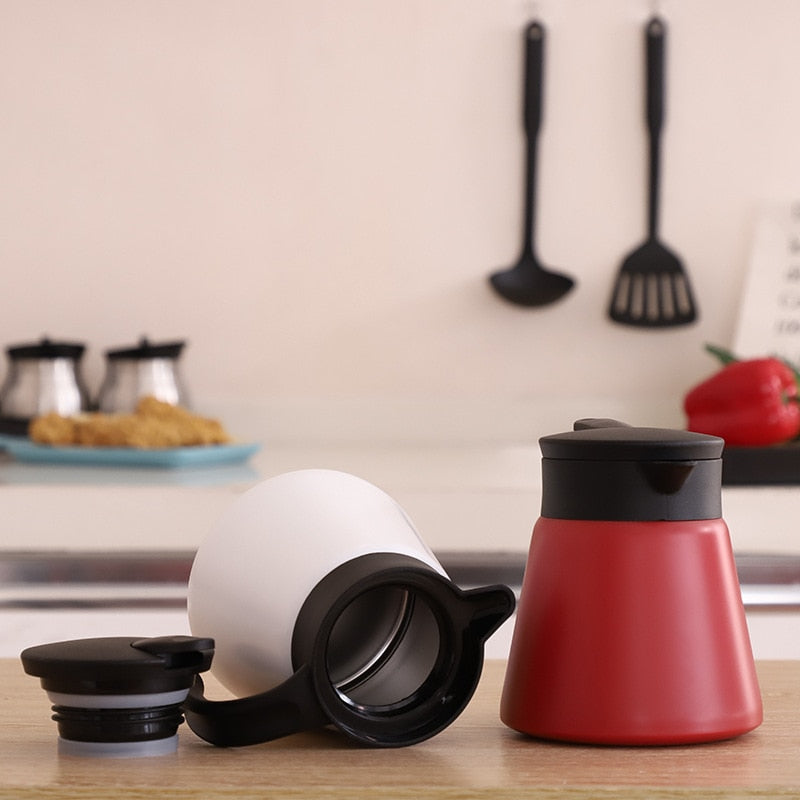 Thermal Coffee Carafe Tea Pot - 304 Stainless Steel Double Wall Vacuum Insulated, Cool Touch Handle, Hot & Cold Retention, 600ml