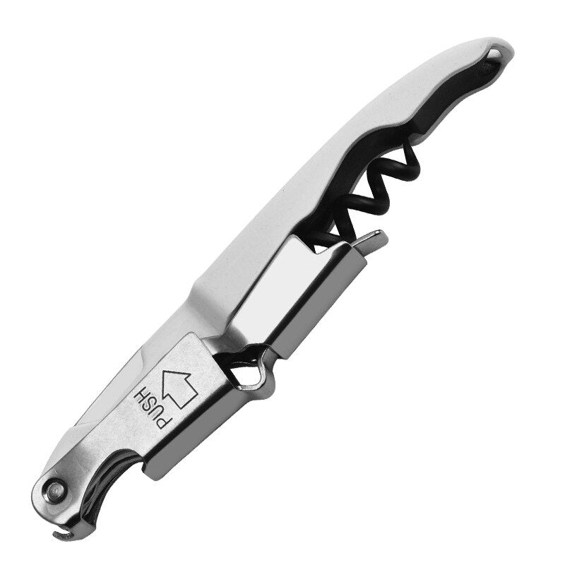 Waiter Corkscrew, Wine Opener with Foil Cutter, Multi-Functional All-in-1, Double Lever Bottle Opener for Bartenders and Gifts