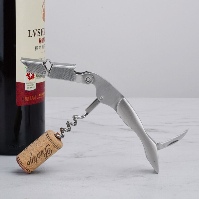 Waiters Corkscrew, Dual Lever System and Integrated Blade Cutter with Opener, Wine Bottle Opener for Bartenders and Gifts