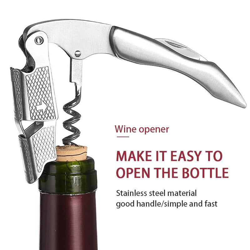 Waiters Corkscrew, Dual Lever System and Integrated Blade Cutter with Opener, Wine Bottle Opener for Bartenders and Gifts