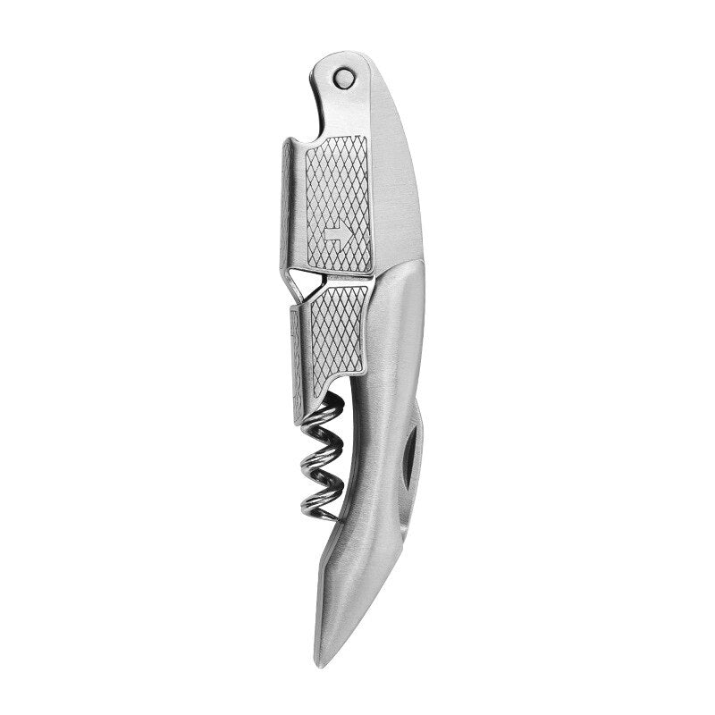Waiters Corkscrew, Dual Lever System and Integrated Blade Cutter with Opener, Wine Bottle Opener for Bartenders and Gifts