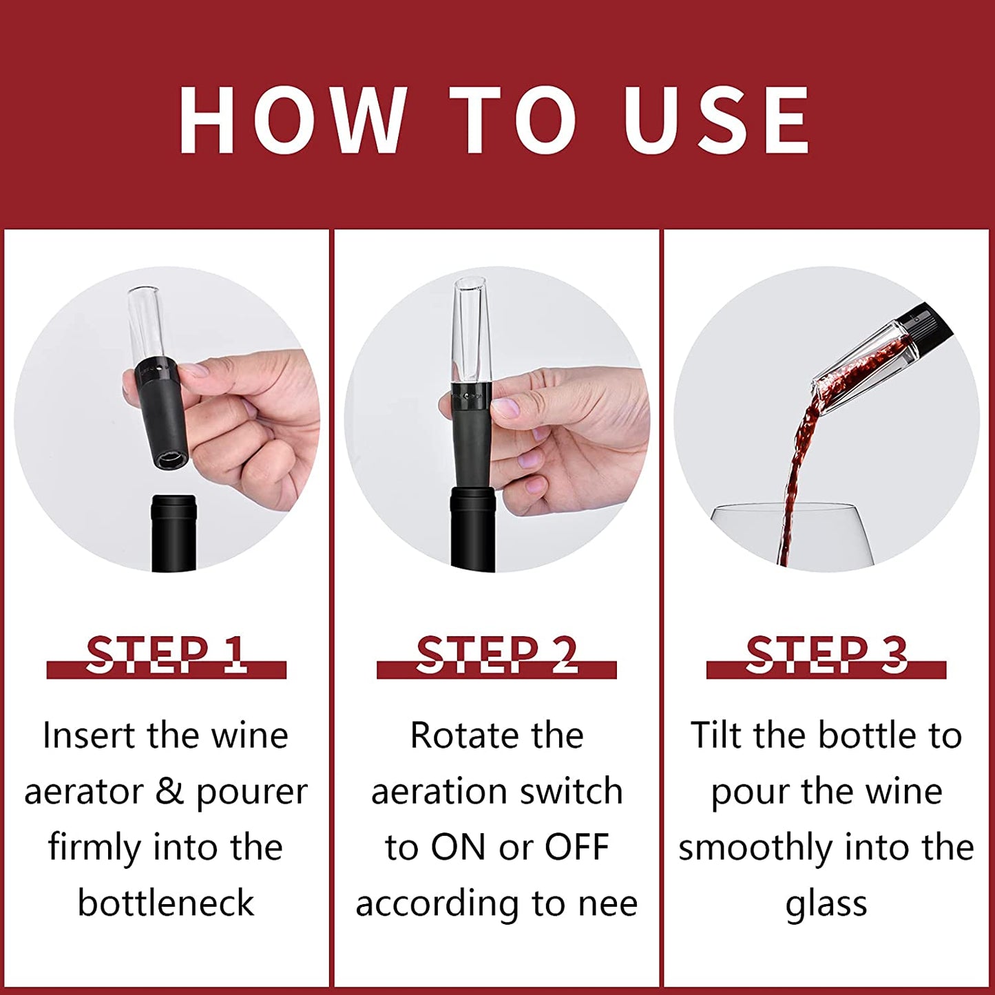 Wine Aerator Pourer, Wine Aerator Pourer Spout Premium Aerator Wine Pourer Decanter for Home Party Gift