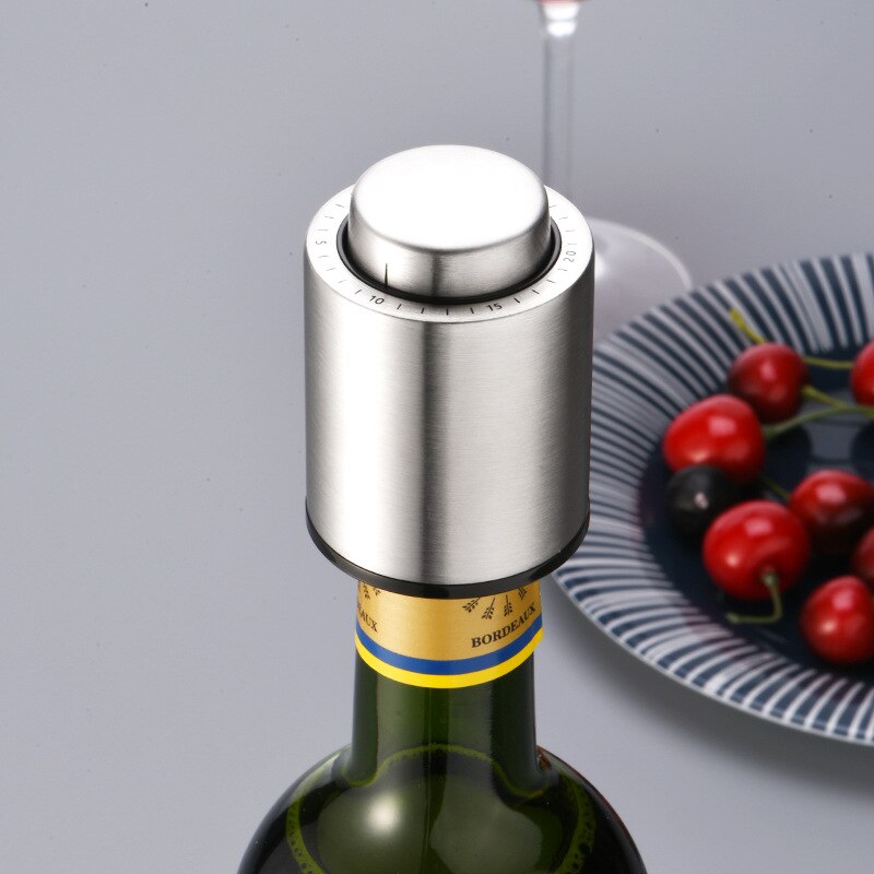 Wine Bottle Stopper, Vacuum Wine Preserver with Time Scale Record, Wine Bottles Seal Storage Keep Fresh, Reusable Wine Stopper