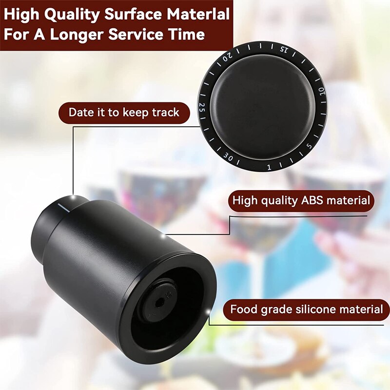Wine Bottle Stopper, Wine Saver Vacuum Stoppers for Wine Bottles Seal Storage Keep Fresh, Reusable Wine Preserver