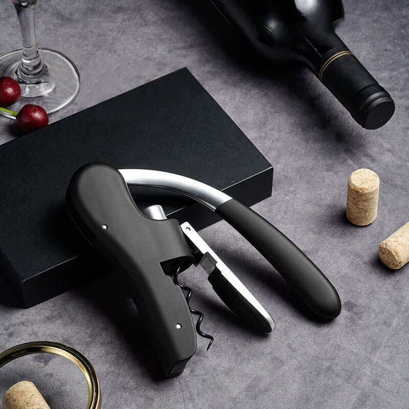 Wine Opener Corkscrew, Manual Vertical Lever Corkscrew with Two-Motion Ergonomic Handle for Wine Lovers