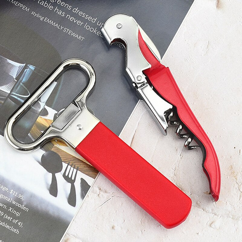 Wine Opener, Two-Prong Cork Puller Waiters Corkscrew Wine Cork Opener, Beer-Bottle Opener for Bartenders and Gifts
