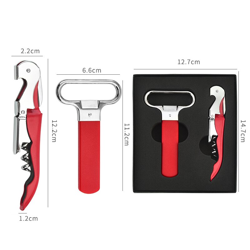 Wine Opener, Two-Prong Cork Puller Waiters Corkscrew Wine Cork Opener, Beer-Bottle Opener for Bartenders and Gifts