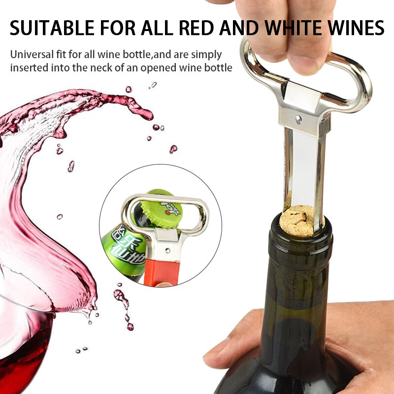 Wine Opener, Two-Prong Cork Puller Waiters Corkscrew Wine Cork Opener, Beer-Bottle Opener for Bartenders and Gifts