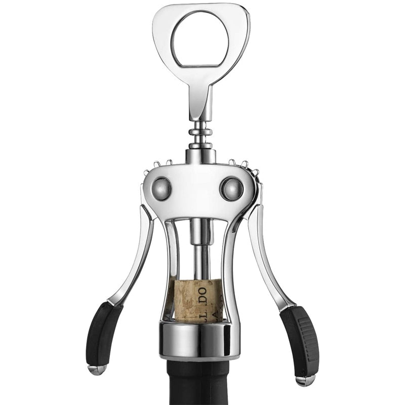 Zinc Alloy Wine Bottle Opener, Wing Corkscrew Wine Opener with Multifunctional Bottles Opener for Home Bar Party
