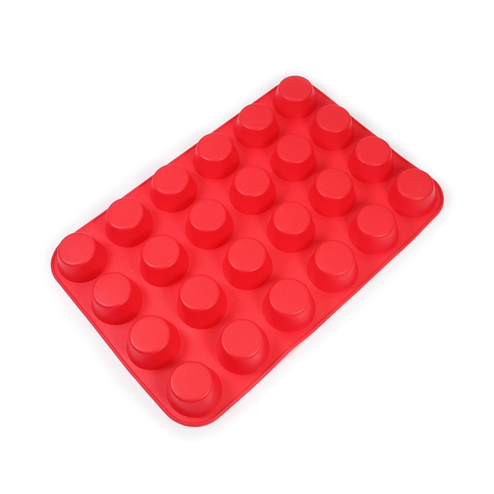 24-Cup Non-Stick Silicone Baking Mold for Muffins, Cupcakes and Mini Cakes