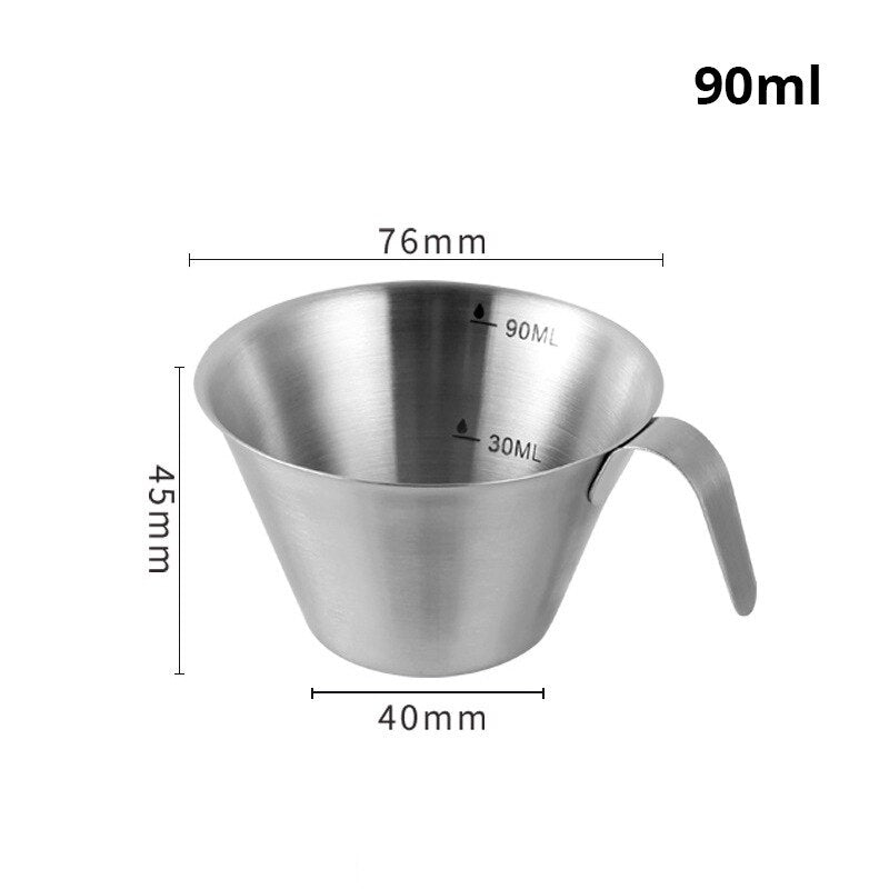 90ml Measuring Cup Stainless Steel Espresso Shot Cup with Ergonomic Handle Coffee Accessories for Barista Home Cafe