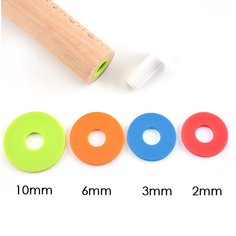 Adjustable Wood Rolling Pin with Removable Rings 17-in by Leeseph