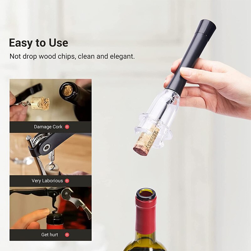 Air Pressure Wine Bottle Opener, Corkscrew, Foil Cutter, Easy Remover Tool Wine Bottle Opener, Cork Out Tool, Bottle Opener