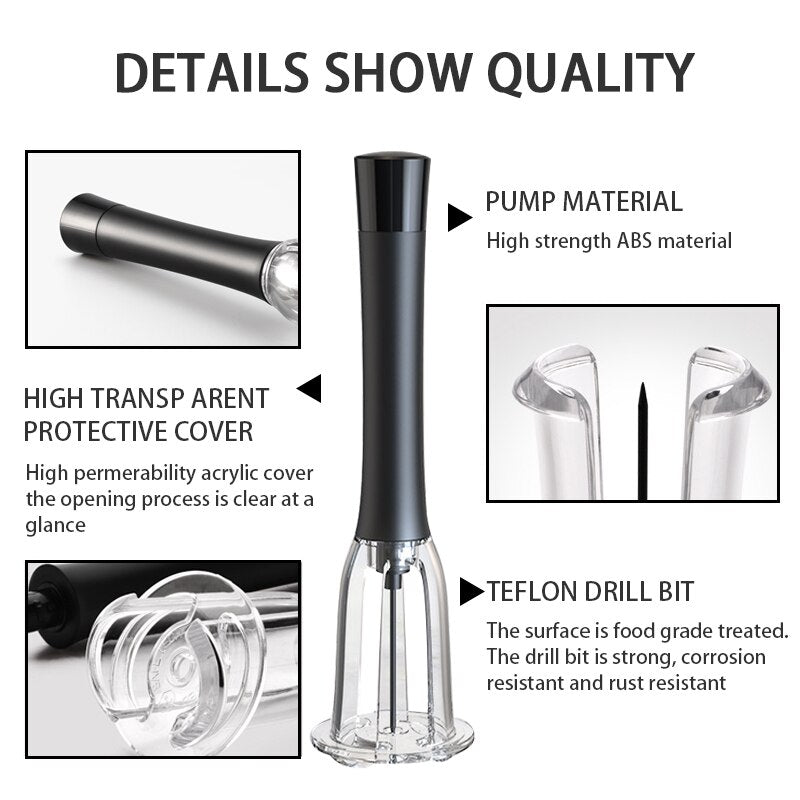 Air Pressure Wine Bottle Opener, Corkscrew, Foil Cutter, Easy Remover Tool Wine Bottle Opener, Cork Out Tool, Bottle Opener
