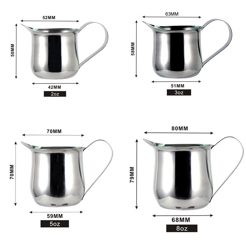 Bell Creamer Stainless Steel Creamer Pitcher Creamer Espresso Shot Frothing Pitcher Cup for Barista Latte Art