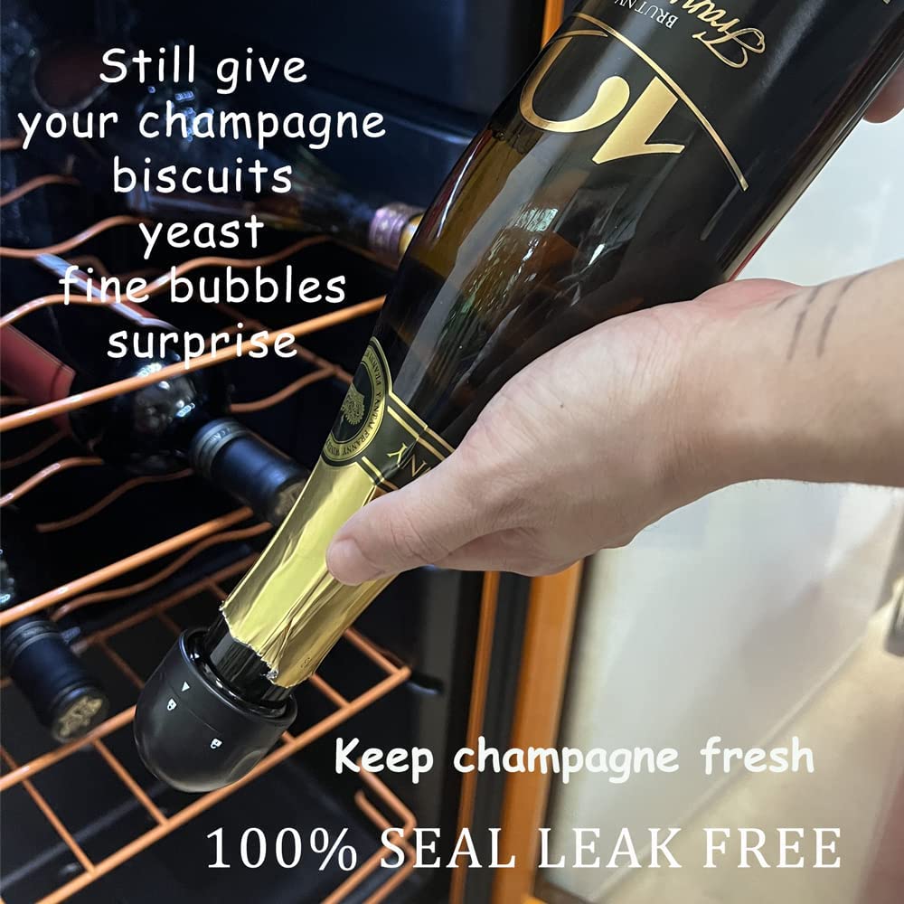 Champagne Stopper, Leakproof Champagne Stopper, Champagne Stopper with Twist Lock, Professional Bottle Sealer for Champagne