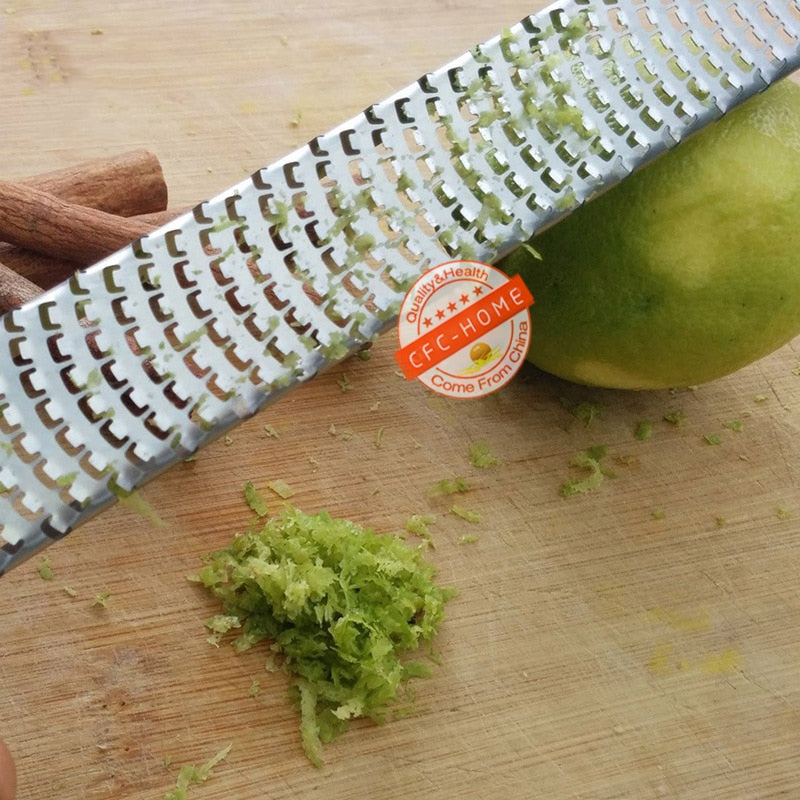 Citrus Lemon Zester &amp; Cheese Grater-Parmesan Cheese, Lemon, Ginger, Garlic, Nutmeg, Chocolate, Vegetables, Fruits, kitchen tools